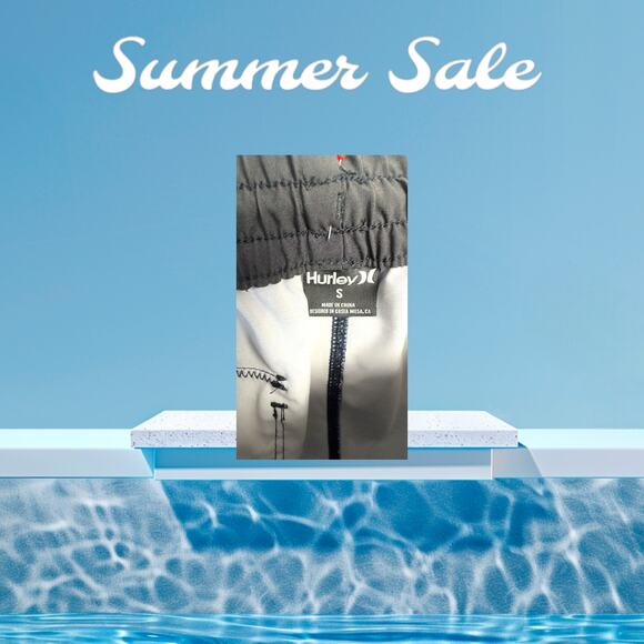 Hurley Swin Board Shorts Gray Stars Stripes American Phantom Drawstring Size S - Picture 6 of 12